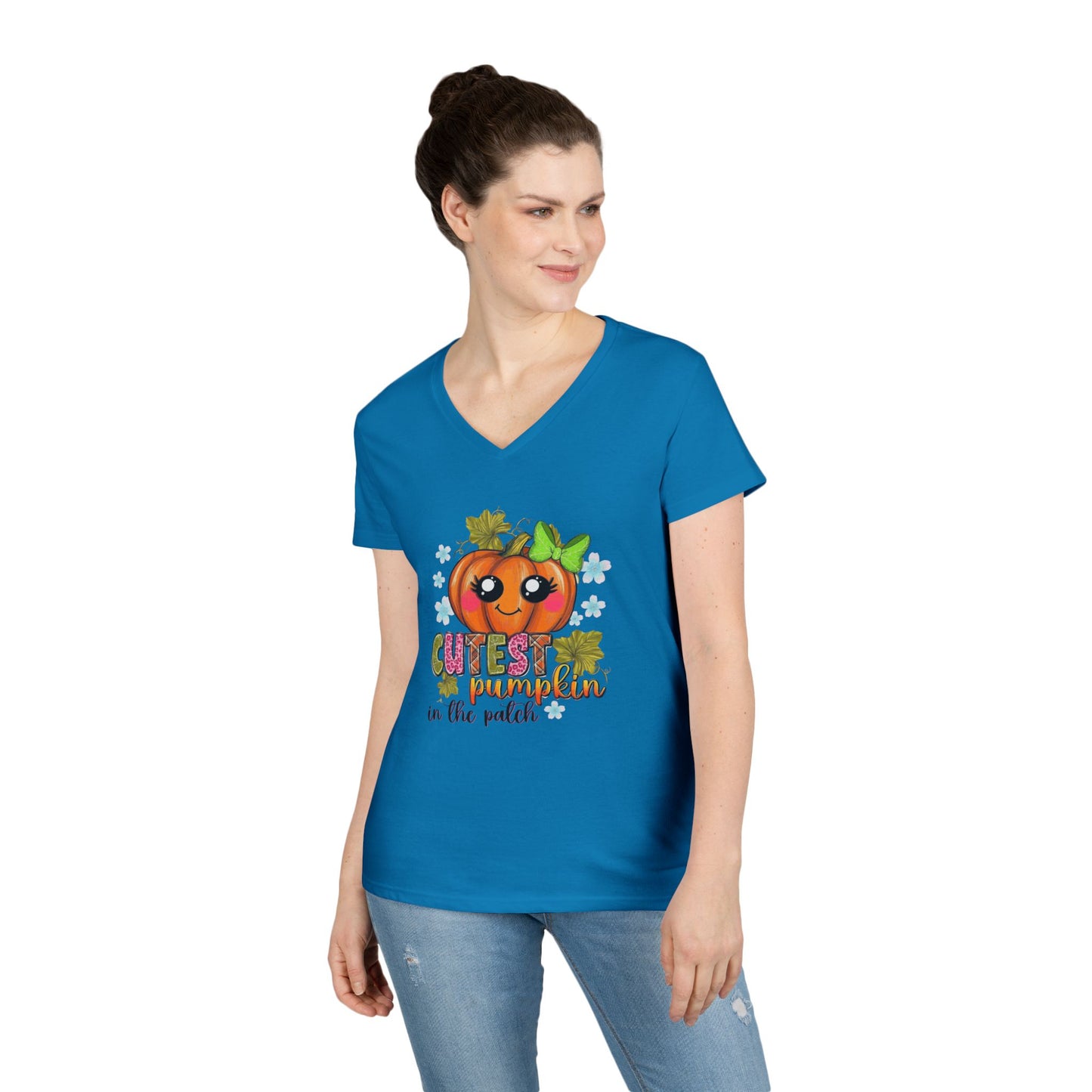"Cutest Pumpkin in the Patch" V-Neck T-Shirt
