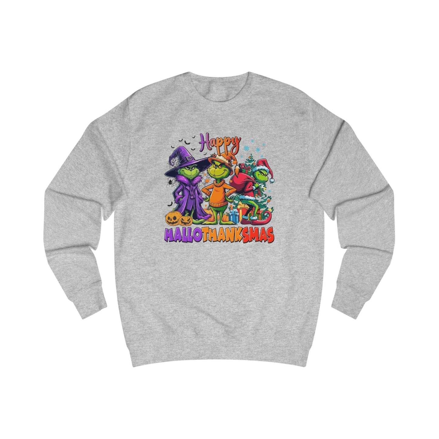 Sweatshirt: "Happy HalloThankMas"