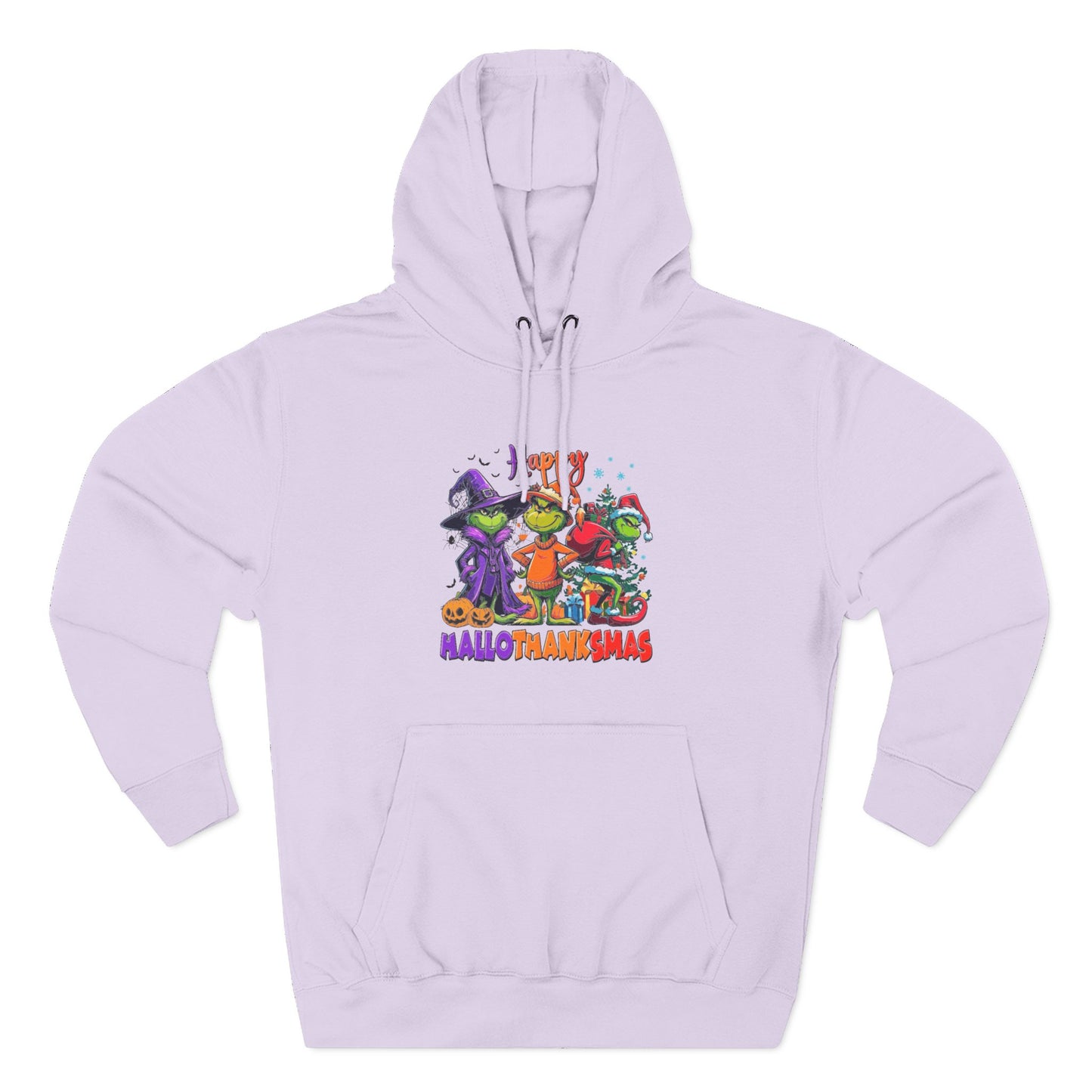 Fleece Hoodie: "Happy HalloThankMas"