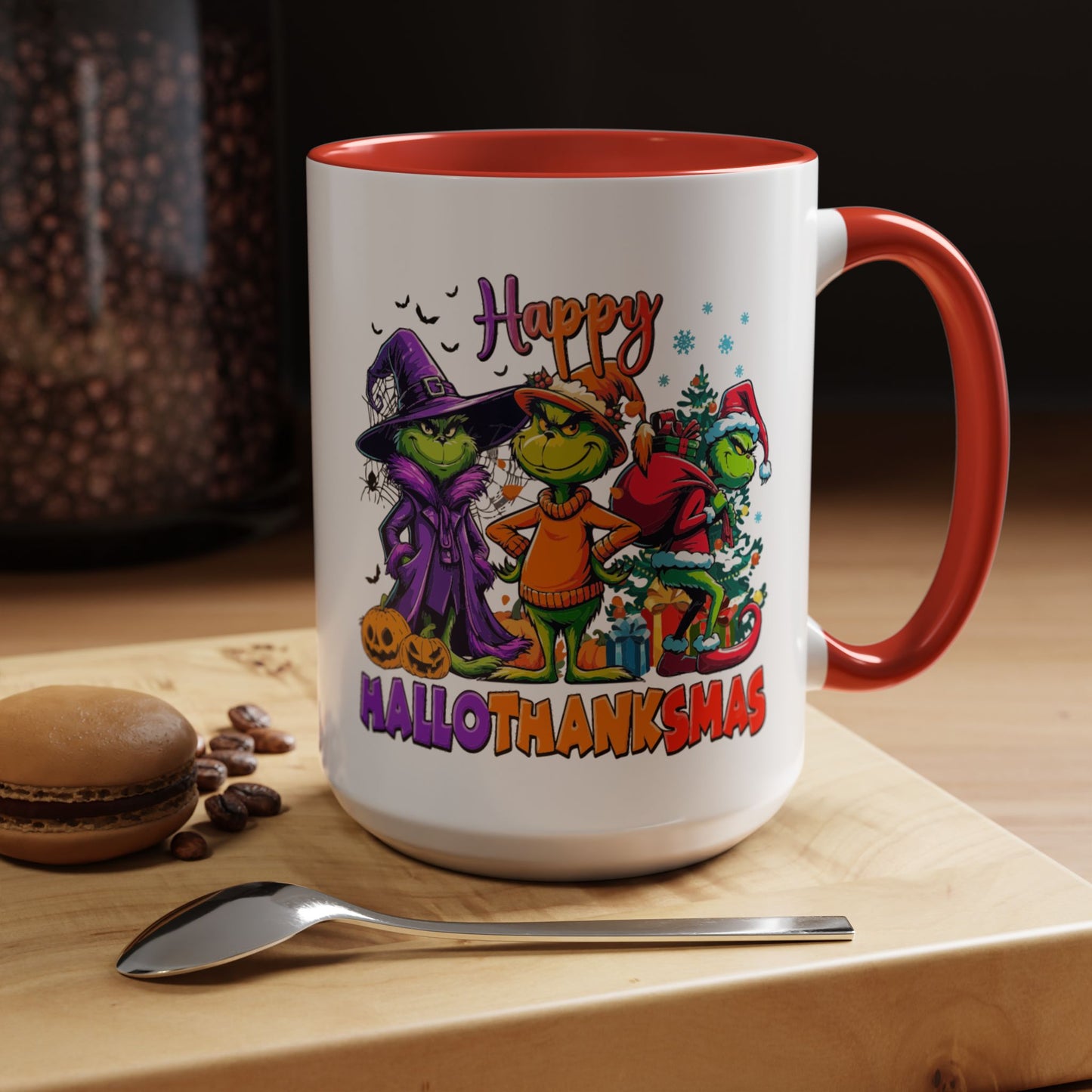 Coffe/Tea Mug: "Happy Hallothanksmas"
