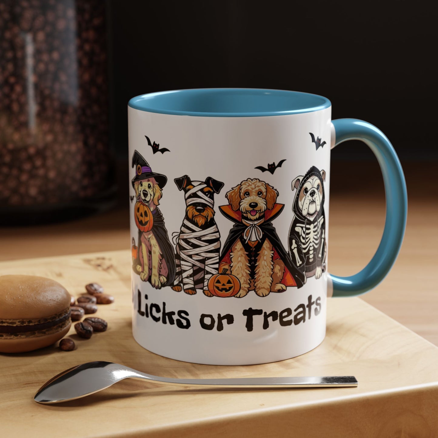 Coffee/Tea Mug - Spooky Halloween "Licks or Treat" (11, 15oz)