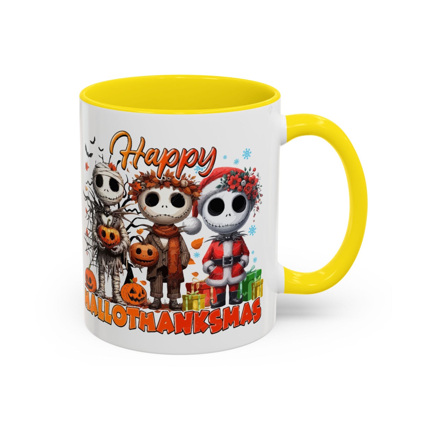 Coffee/Tea Mug 2: "Happy Hallothanksmas" (11oz/15oz)
