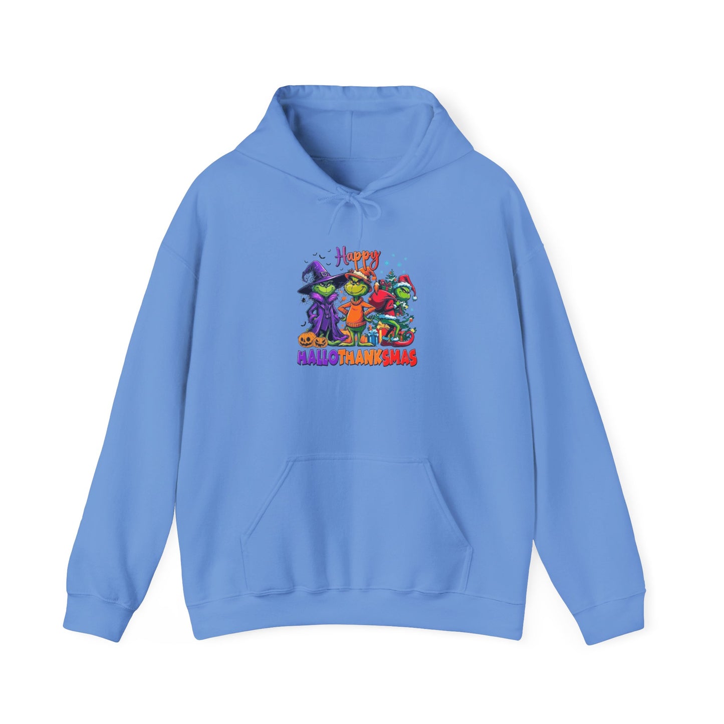 Fleece Hoodie: "Happy HalloThankMas"
