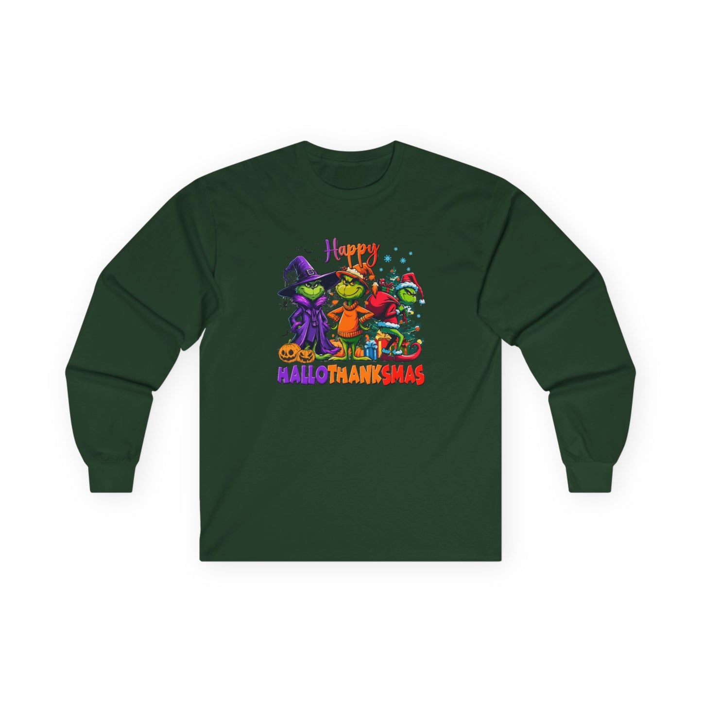 Long Sleeve: "Happy HalloThankMas'