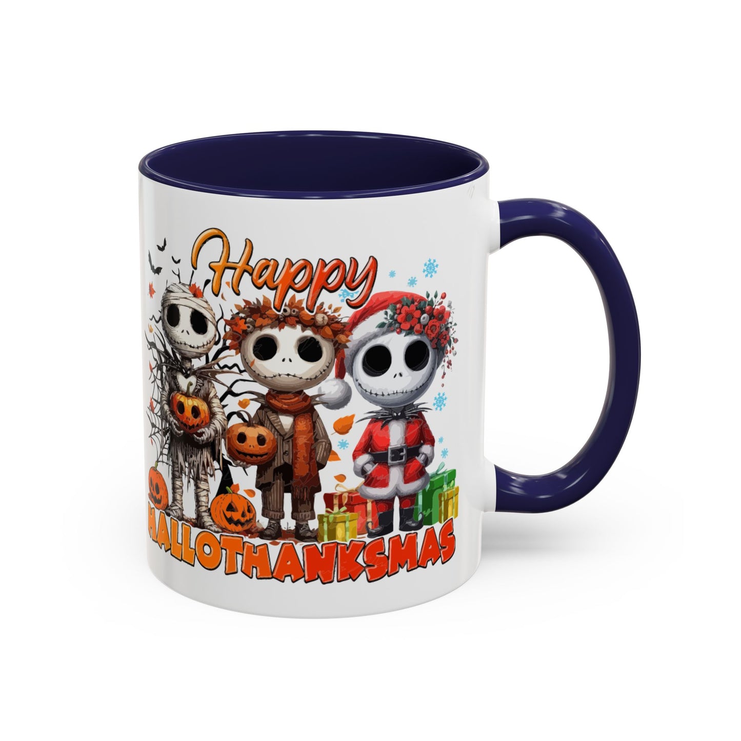 Coffee/Tea Mug 2: "Happy Hallothanksmas" (11oz/15oz)
