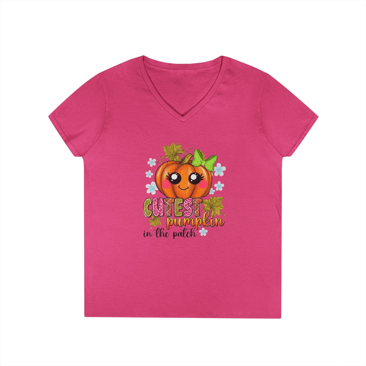 "Cutest Pumpkin in the Patch" V-Neck T-Shirt