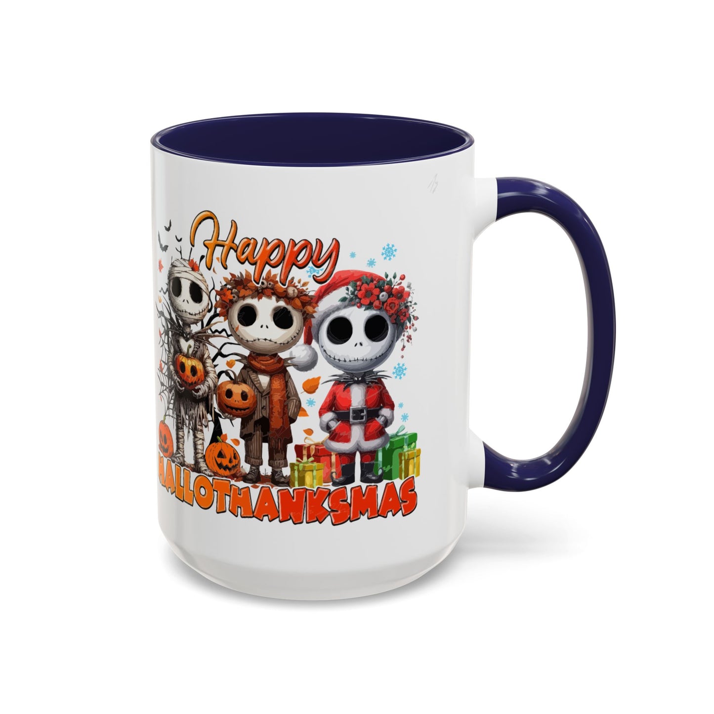 Coffee/Tea Mug 2: "Happy Hallothanksmas" (11oz/15oz)