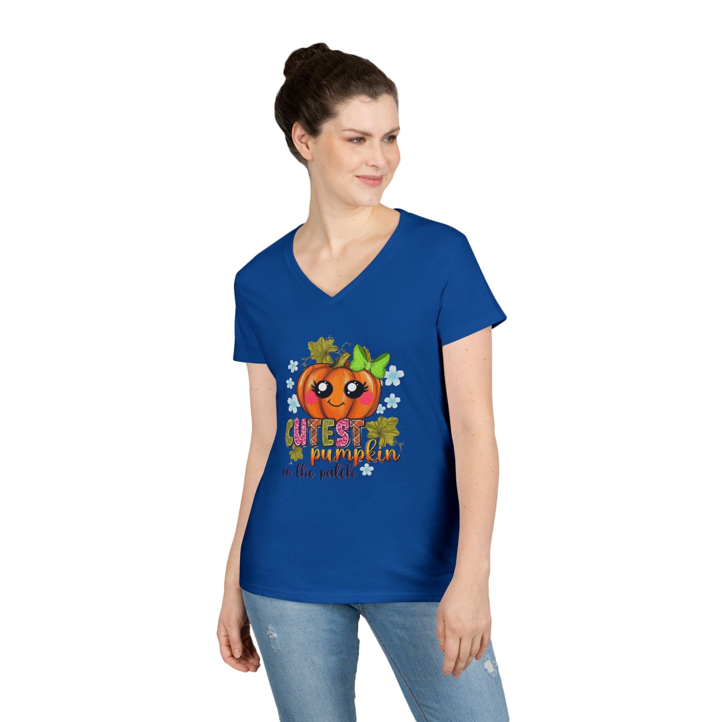 "Cutest Pumpkin in the Patch" V-Neck T-Shirt