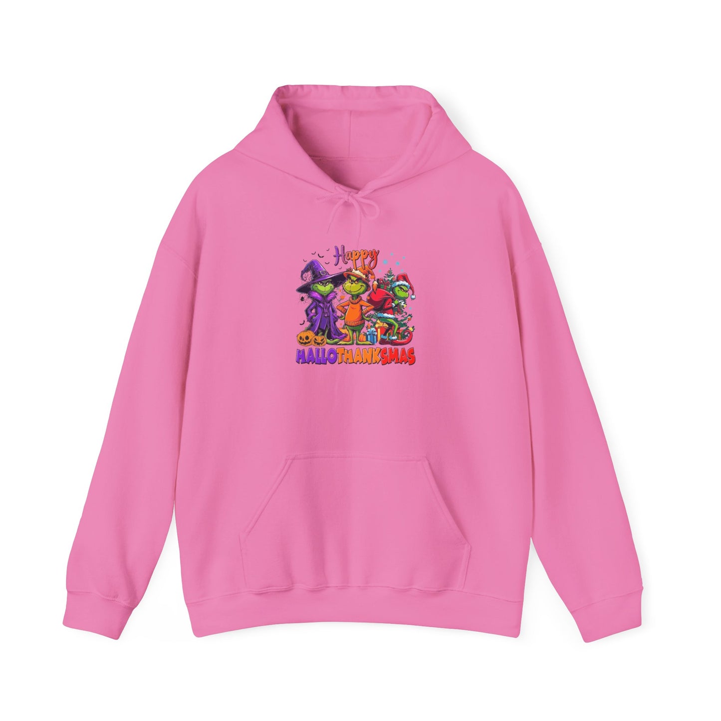 Fleece Hoodie: "Happy HalloThankMas"
