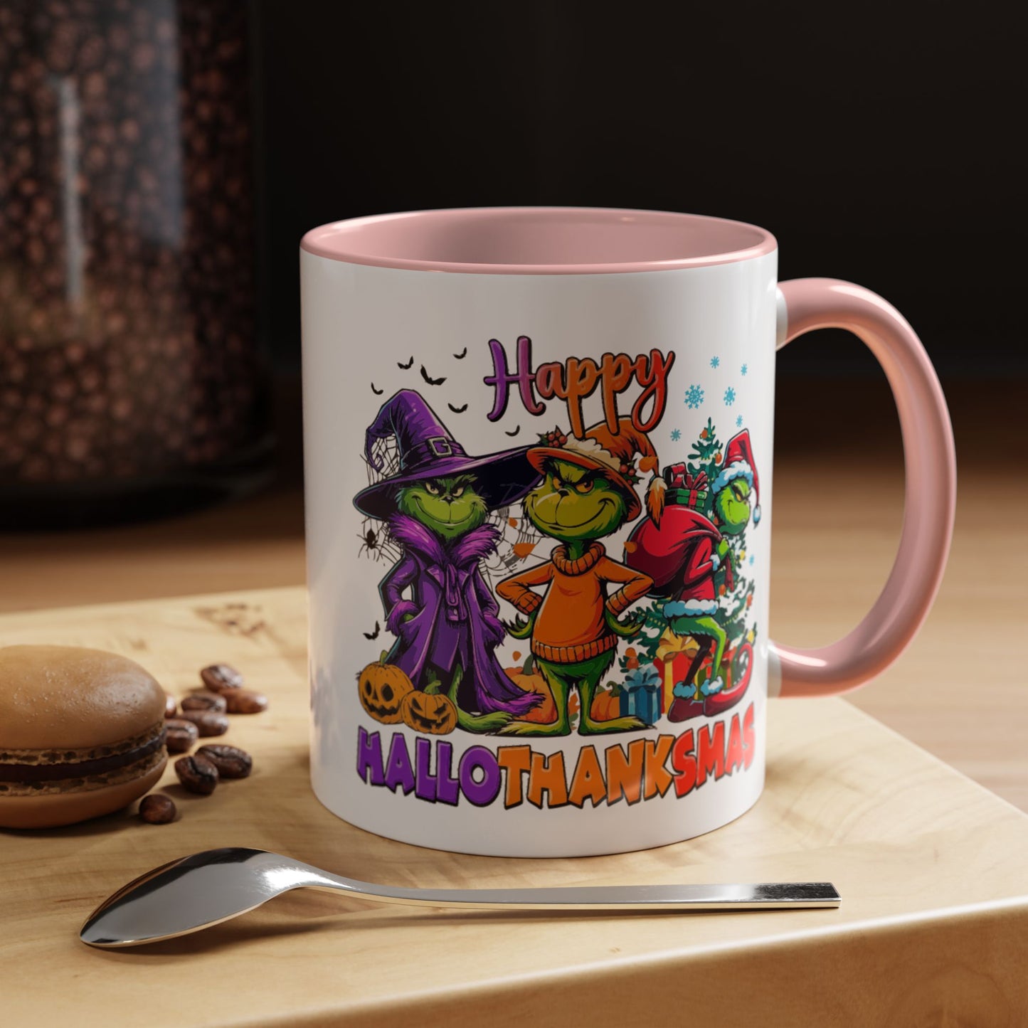 Coffe/Tea Mug: "Happy Hallothanksmas"