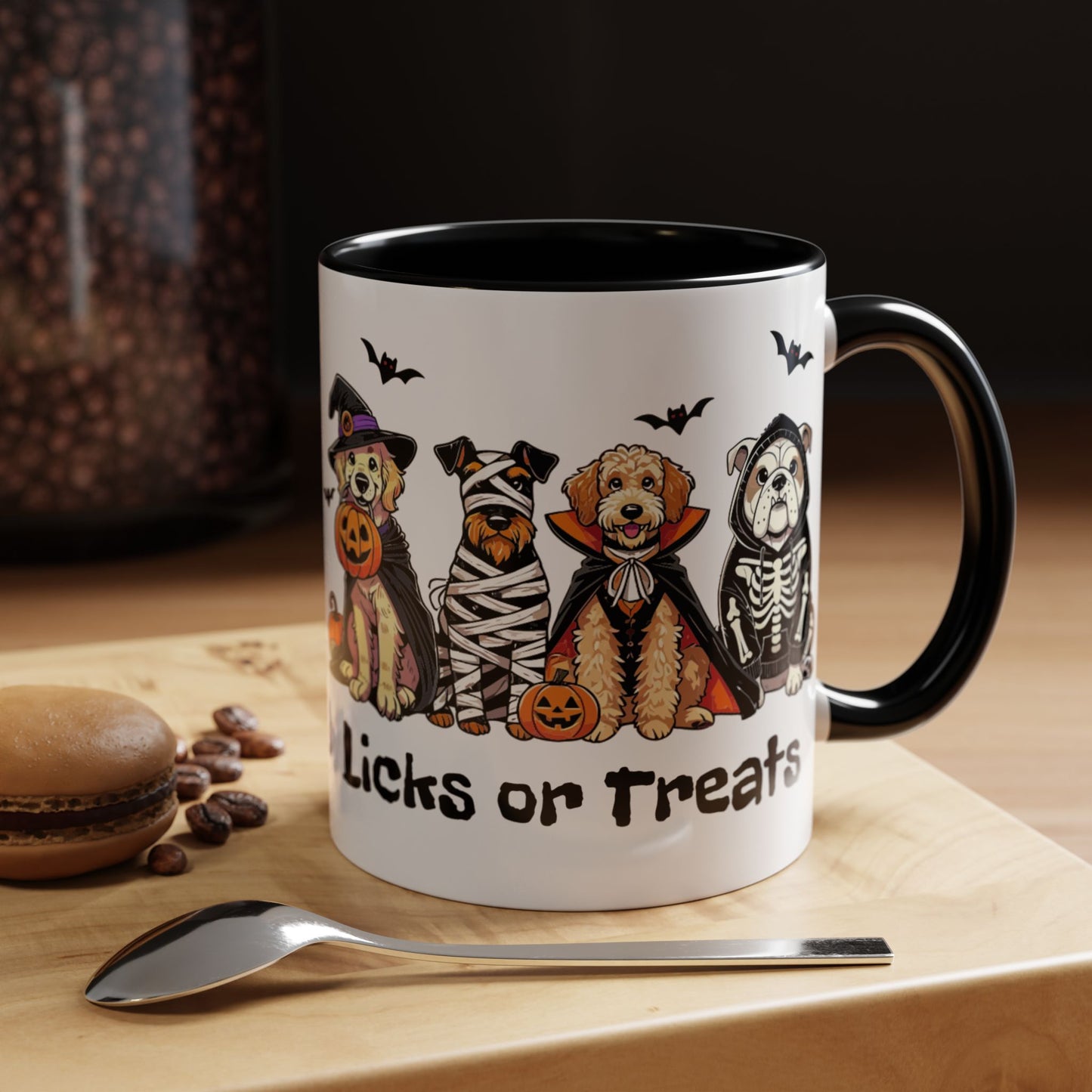 Coffee/Tea Mug - Spooky Halloween "Licks or Treat" (11, 15oz)