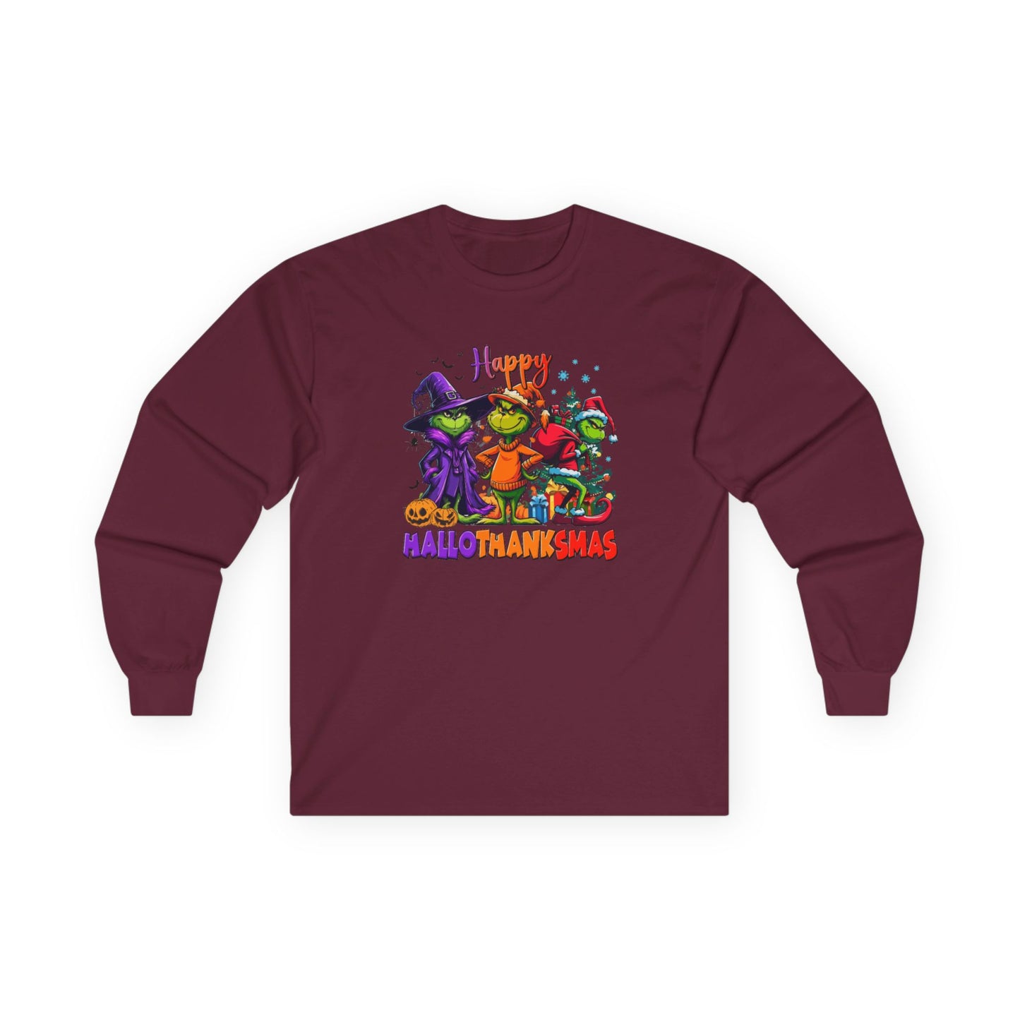 Long Sleeve: "Happy HalloThankMas'