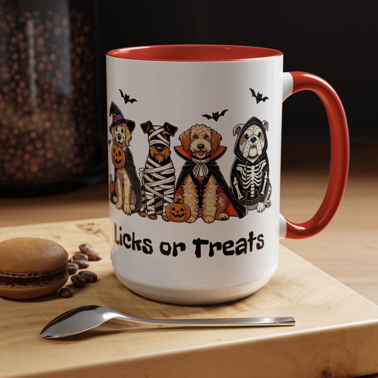 Coffee/Tea Mug - Spooky Halloween "Licks or Treat" (11, 15oz)