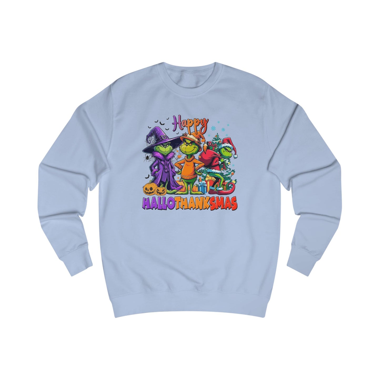 Sweatshirt: "Happy HalloThankMas"