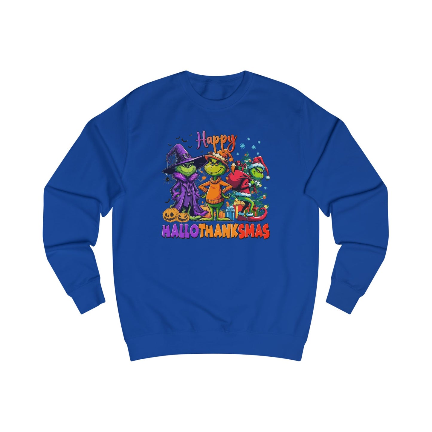 Sweatshirt: "Happy HalloThankMas"