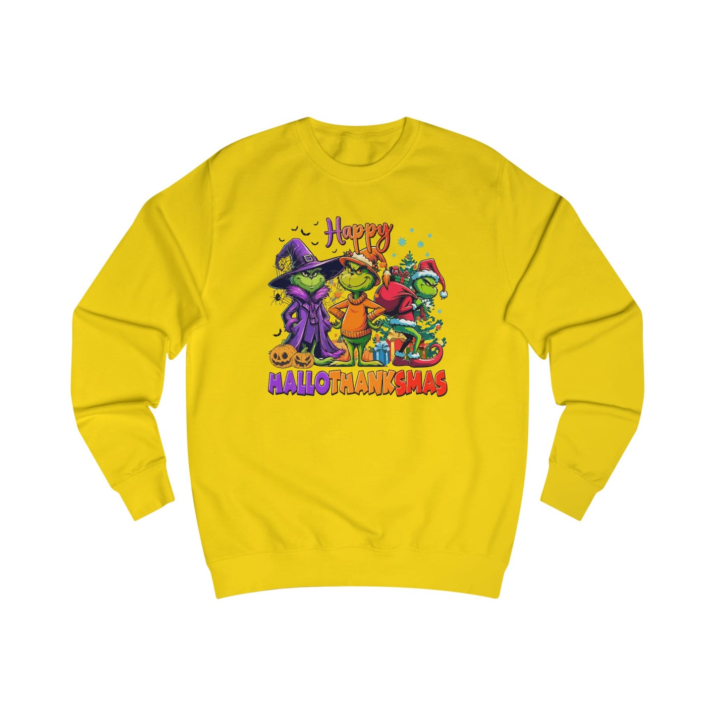 Sweatshirt: "Happy HalloThankMas"