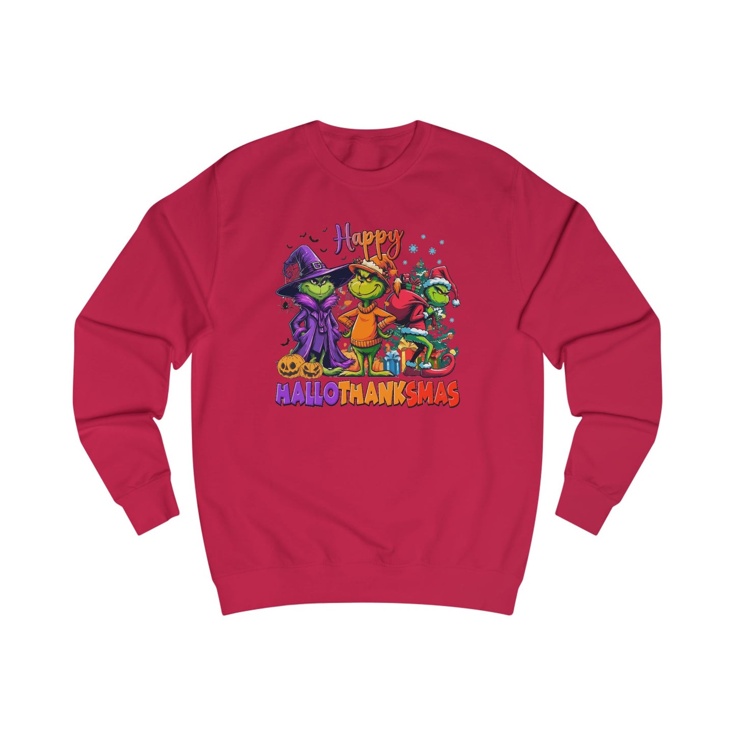 Sweatshirt: "Happy HalloThankMas"