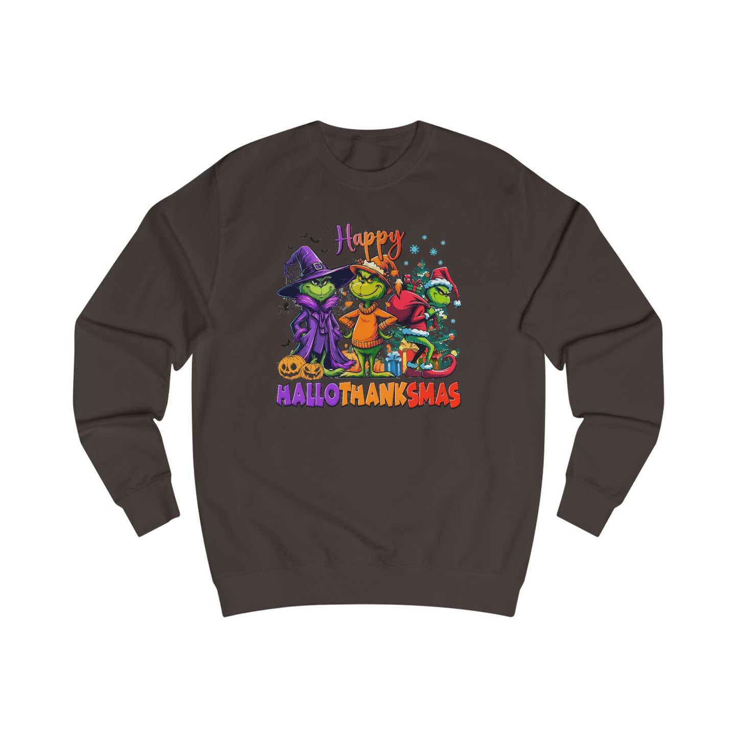 Sweatshirt: "Happy HalloThankMas"