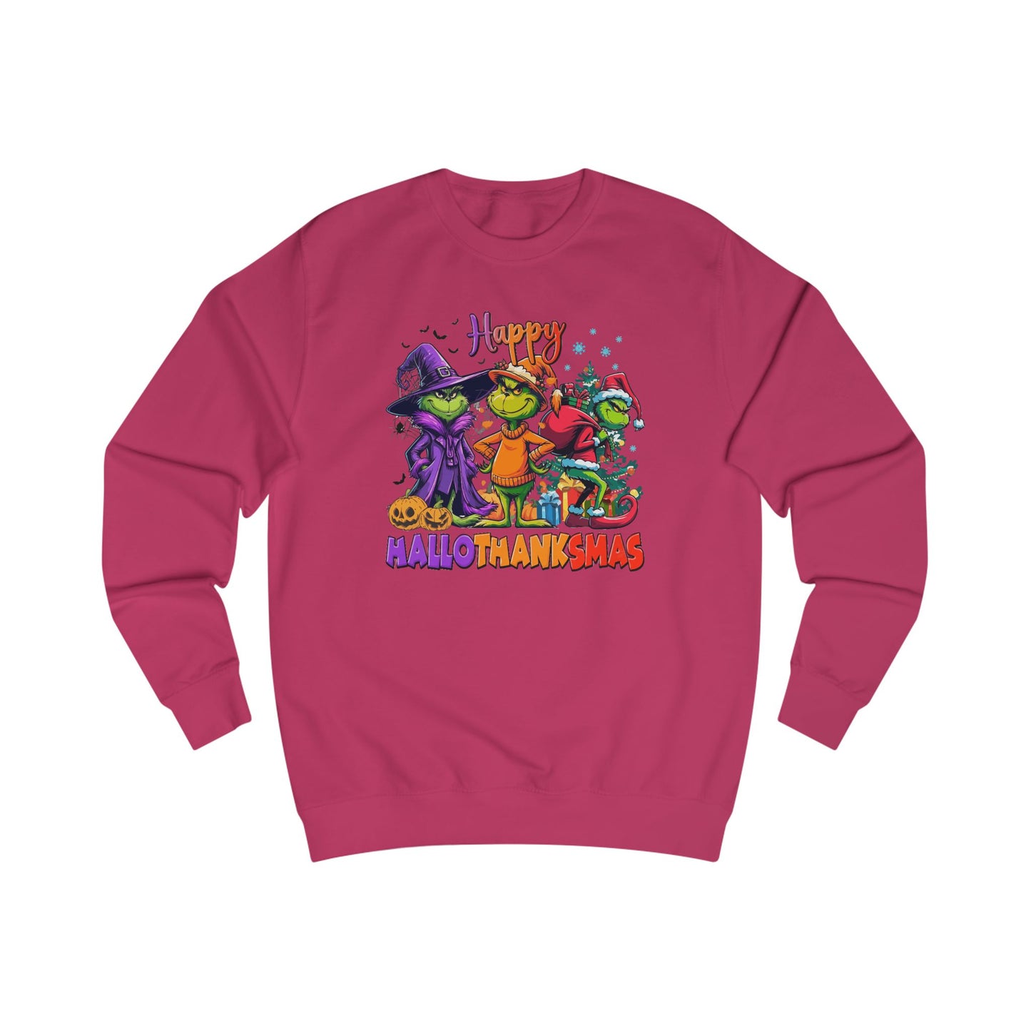 Sweatshirt: "Happy HalloThankMas"