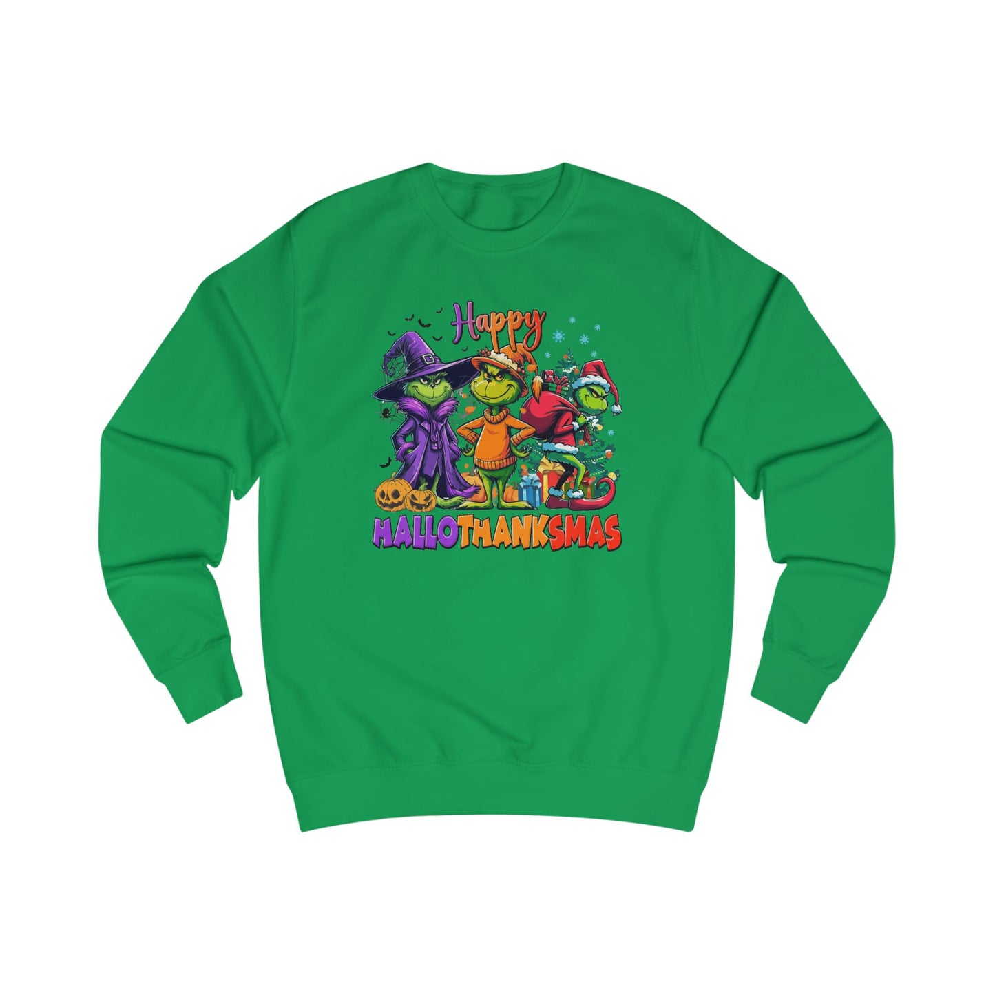 Sweatshirt: "Happy HalloThankMas"