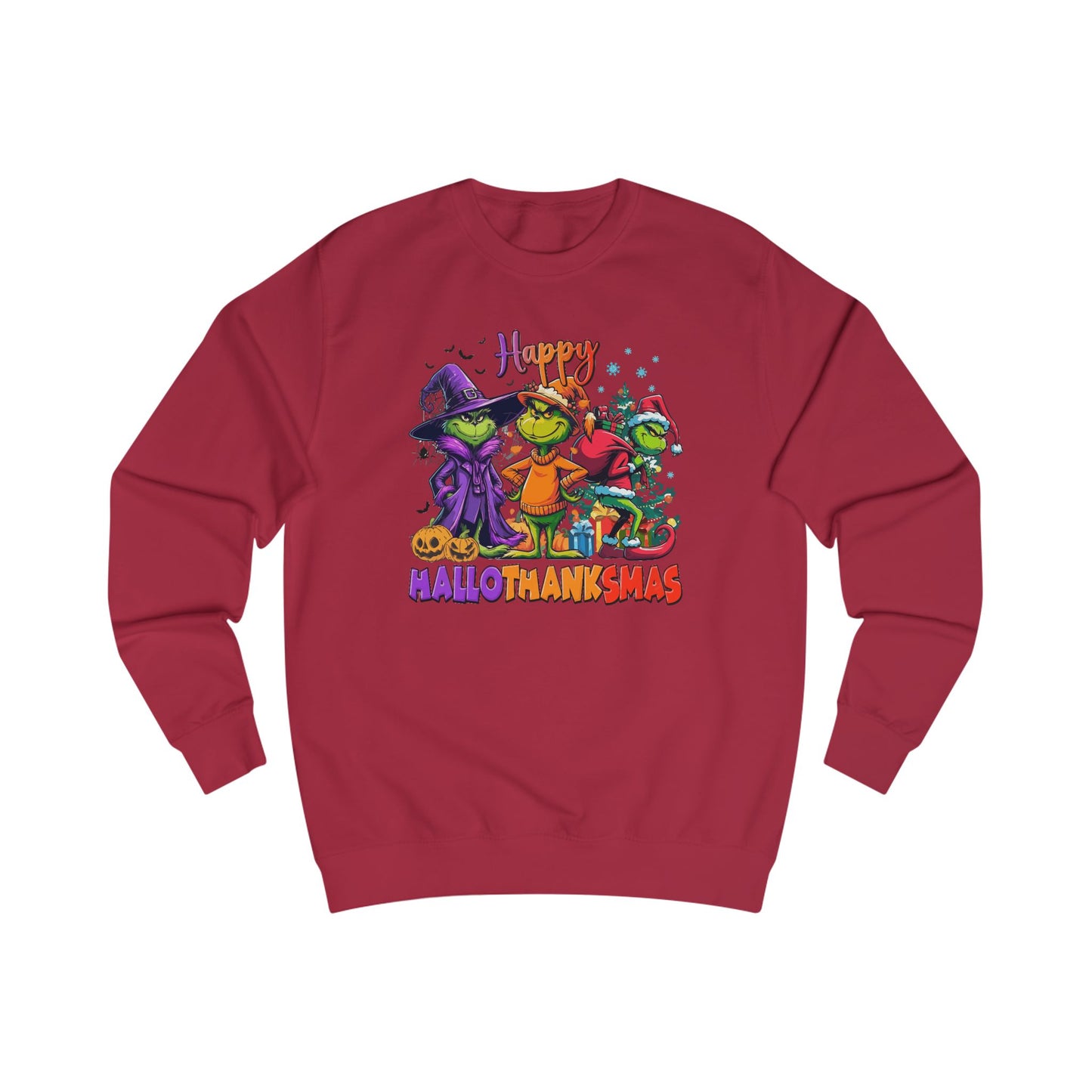 Sweatshirt: "Happy HalloThankMas"