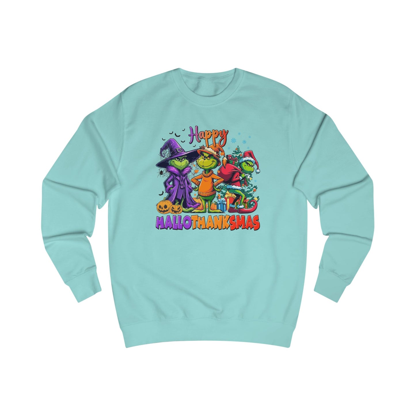 Sweatshirt: "Happy HalloThankMas"