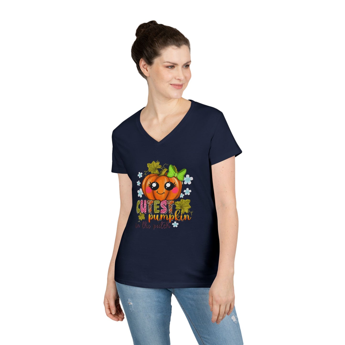 "Cutest Pumpkin in the Patch" V-Neck T-Shirt