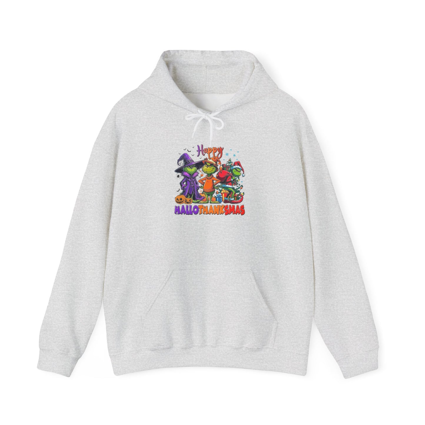 Fleece Hoodie: "Happy HalloThankMas"