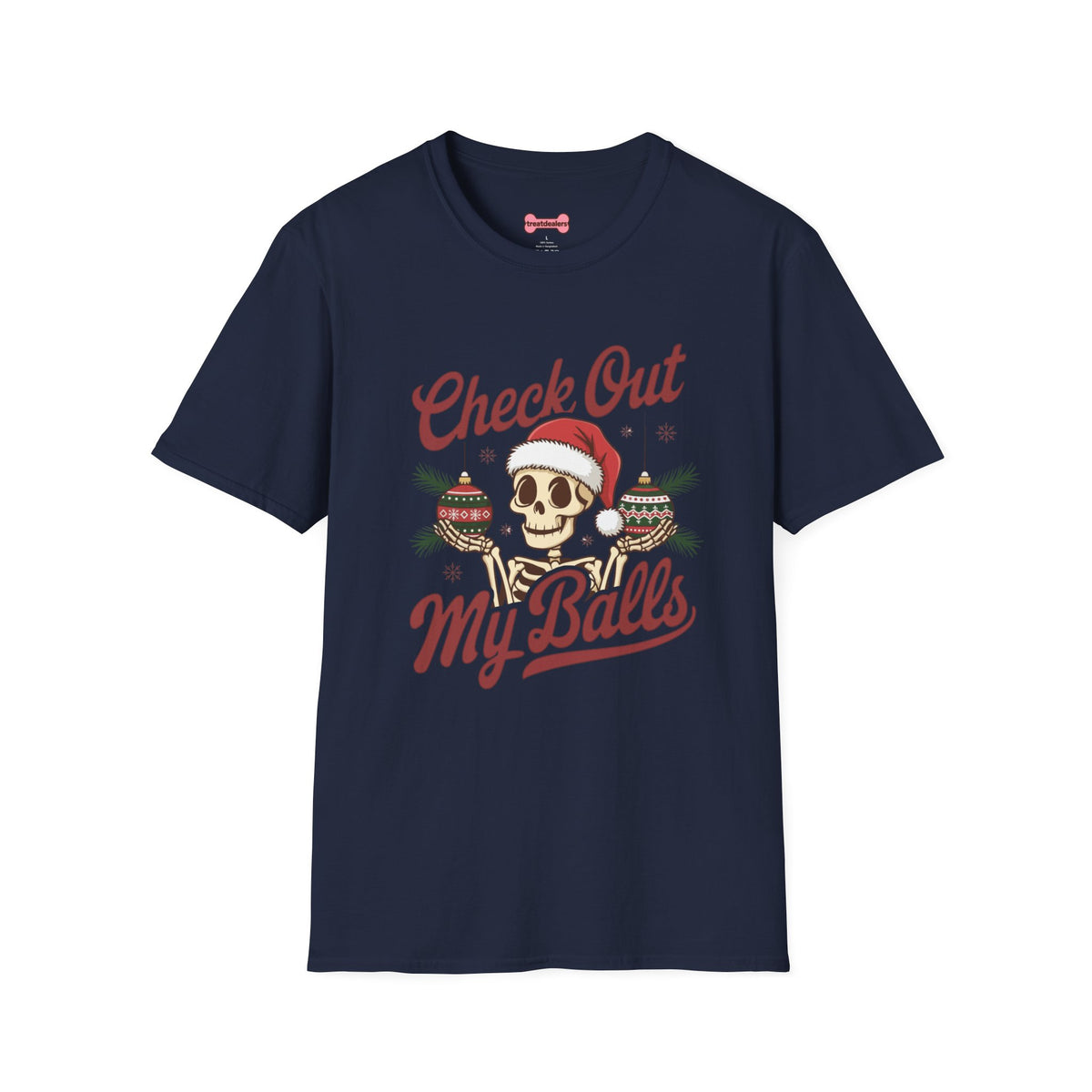 Christmas Unisex T-Shirt 'Check out my balls' Funny Holiday Shirt