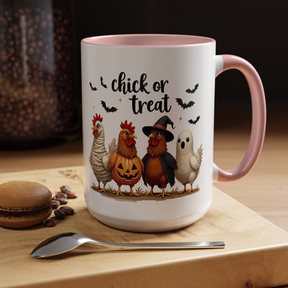 Coffee/Tea Mug - Spooky Halloween "Chick or Treat" (11, 15oz)