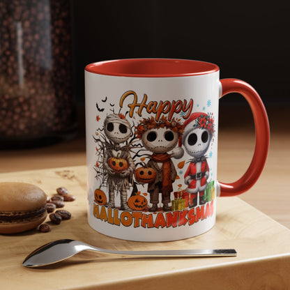 Coffee/Tea Mug 2: "Happy Hallothanksmas" (11oz/15oz)