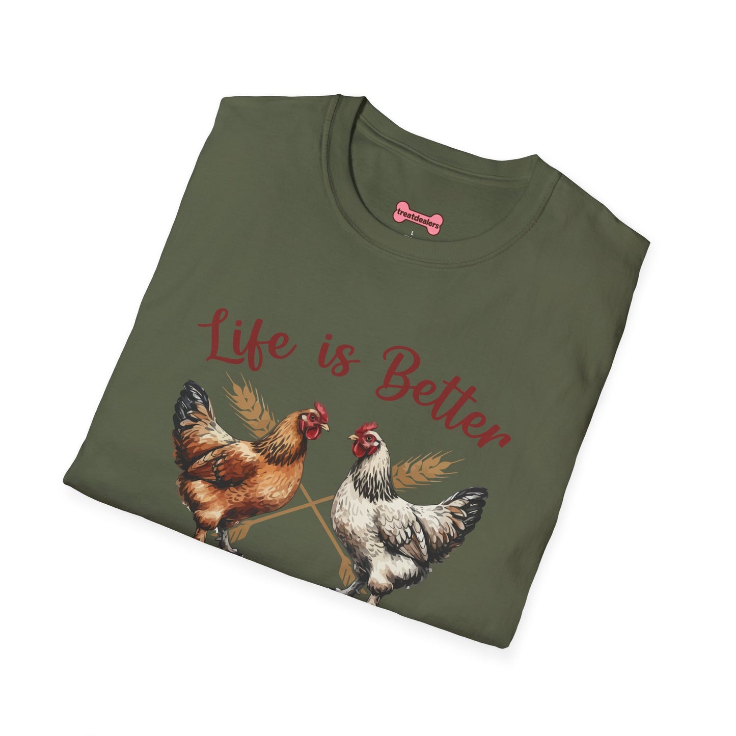 T-Shirt 'Life is better with Chickens' Funny Shirt chickens Lover Tee