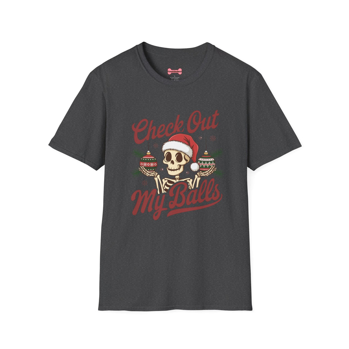 Christmas Unisex T-Shirt 'Check out my balls' Funny Holiday Shirt