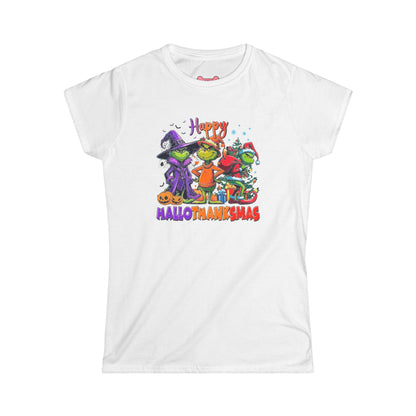 Funny "HalloThankMas" T-Shirt, Softstyle Tee