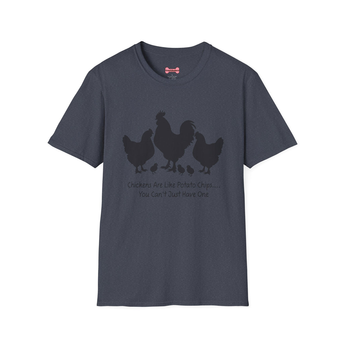 Unisex T-Shirt 'Chickens are like Potato Chips' Funny Shirt Chicken Lover Tee Black