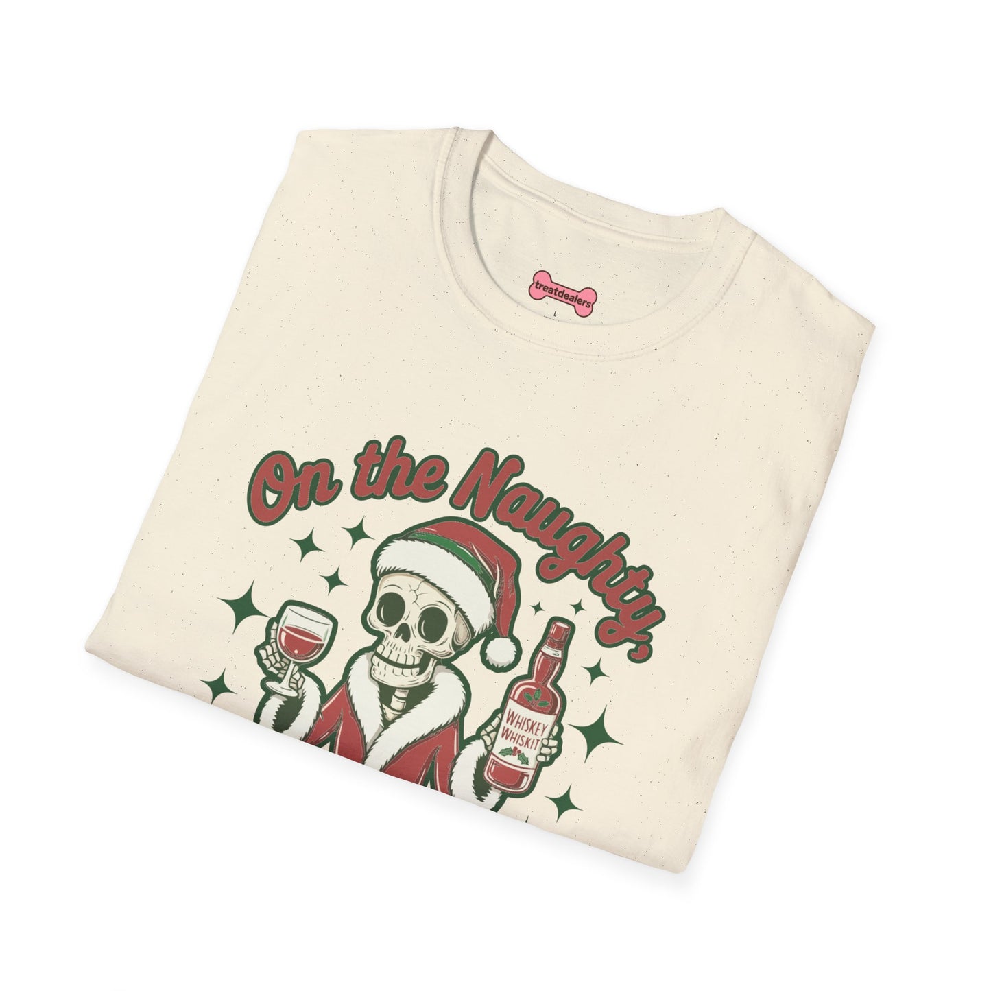 Christmas Unisex T-Shirt 'On the Naughty List and Loving It' Funny Holiday Shirt