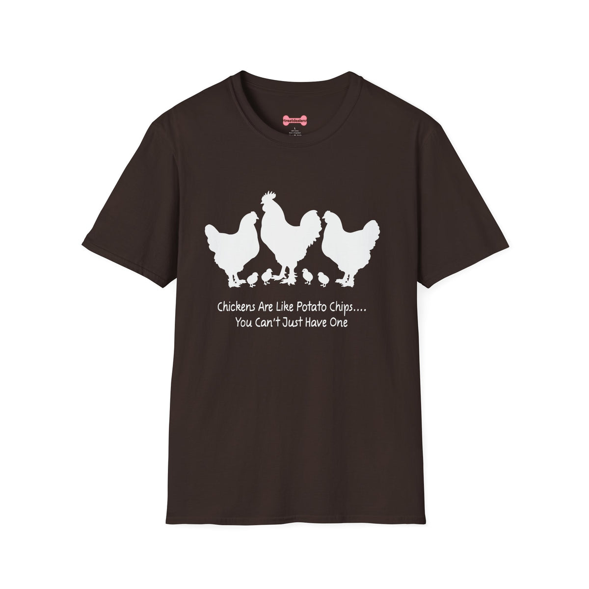 Unisex T-Shirt 'Chickens are like Potato Chips' Funny Shirt Chicken Lover Tee White