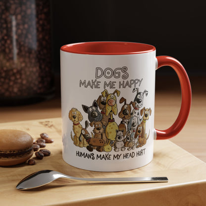 "Dogs make me happy" mug (11oz/15oz)