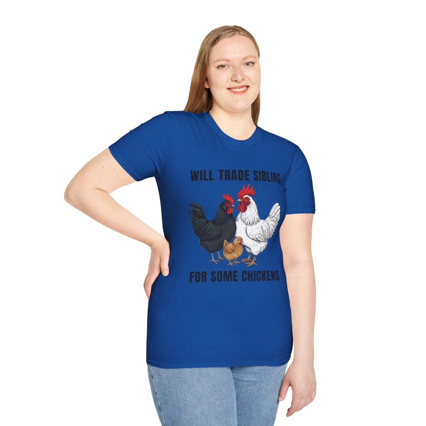 T-Shirt 'Will Trade Sibling For Some Chickens' Funny Shirt Chicken Lover Tee