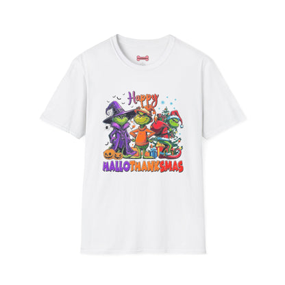 T-Shirt: "Happy Hallothanksmas"