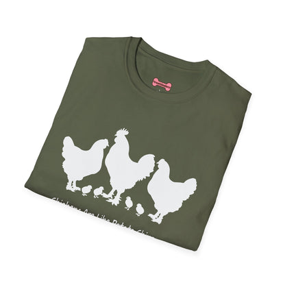 Unisex T-Shirt 'Chickens are like Potato Chips' Funny Shirt Chicken Lover Tee White