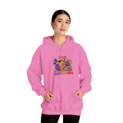 Fleece Hoodie: "Happy HalloThankMas"