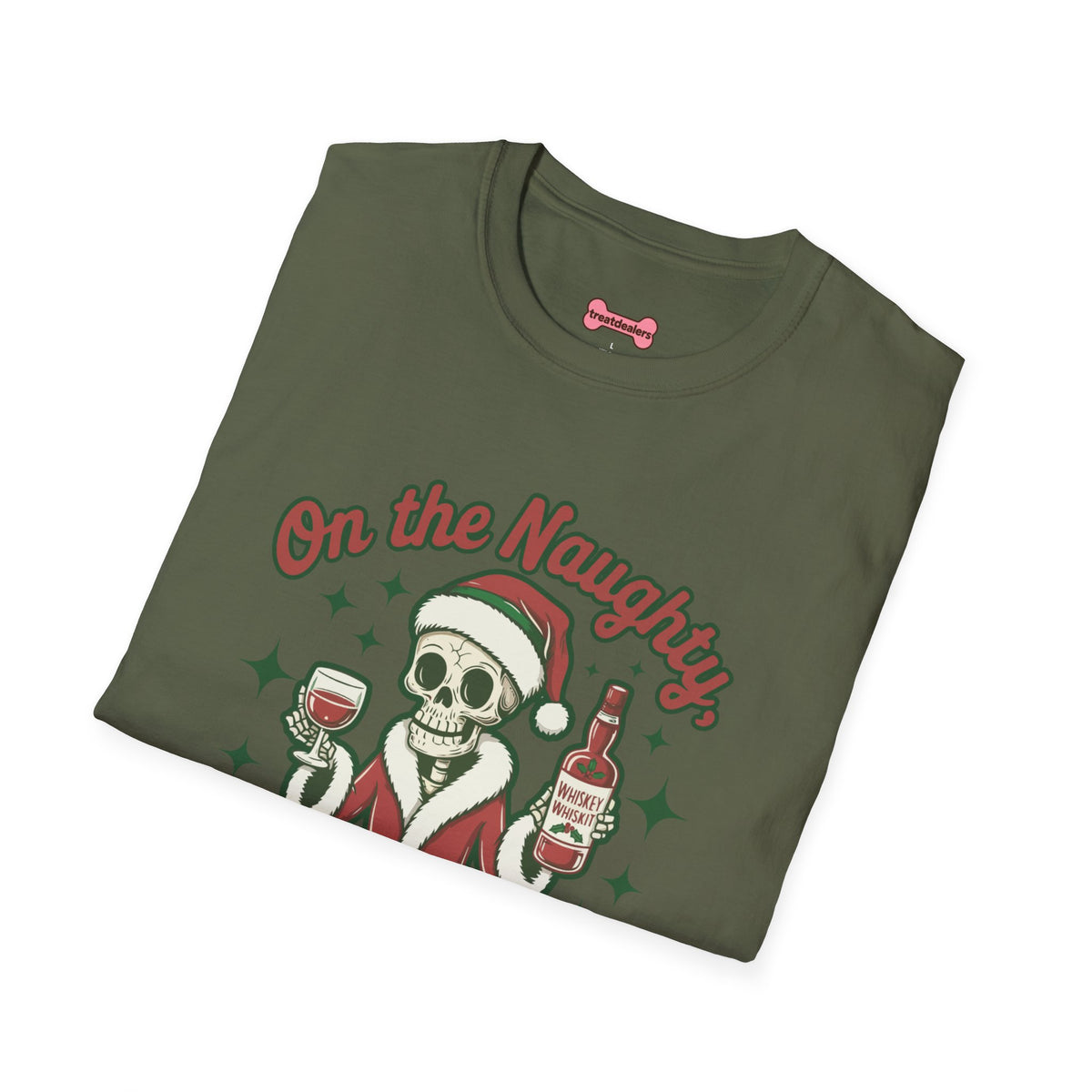 Christmas Unisex T-Shirt 'On the Naughty List and Loving It' Funny Holiday Shirt