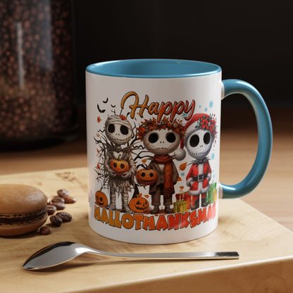 Coffee/Tea Mug 2: "Happy Hallothanksmas" (11oz/15oz)