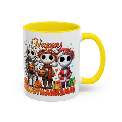 Coffee/Tea Mug 2: "Happy Hallothanksmas" (11oz/15oz)