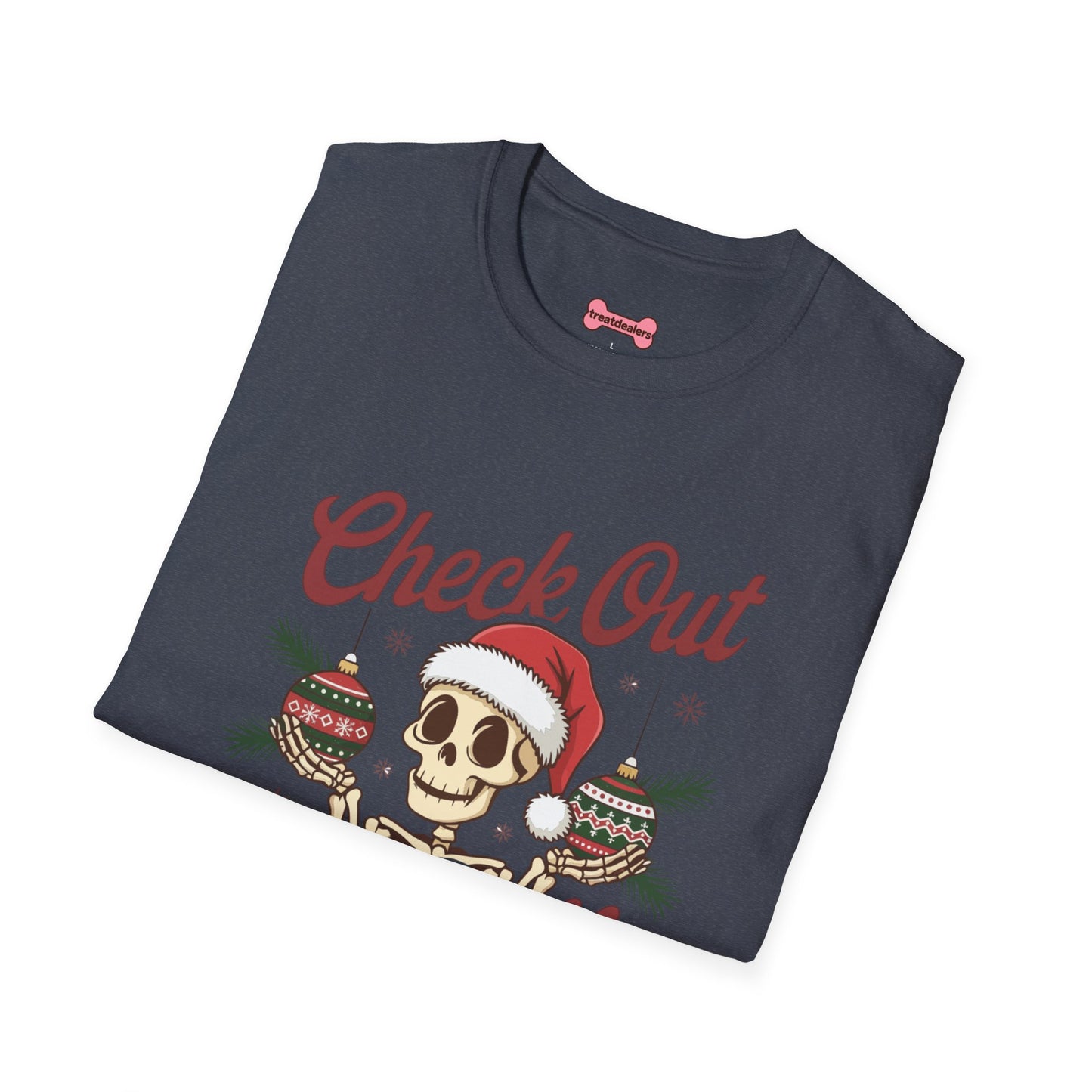 Christmas Unisex T-Shirt 'Check out my balls' Funny Holiday Shirt