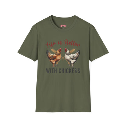 T-Shirt 'Life is better with Chickens' Funny Shirt chickens Lover Tee