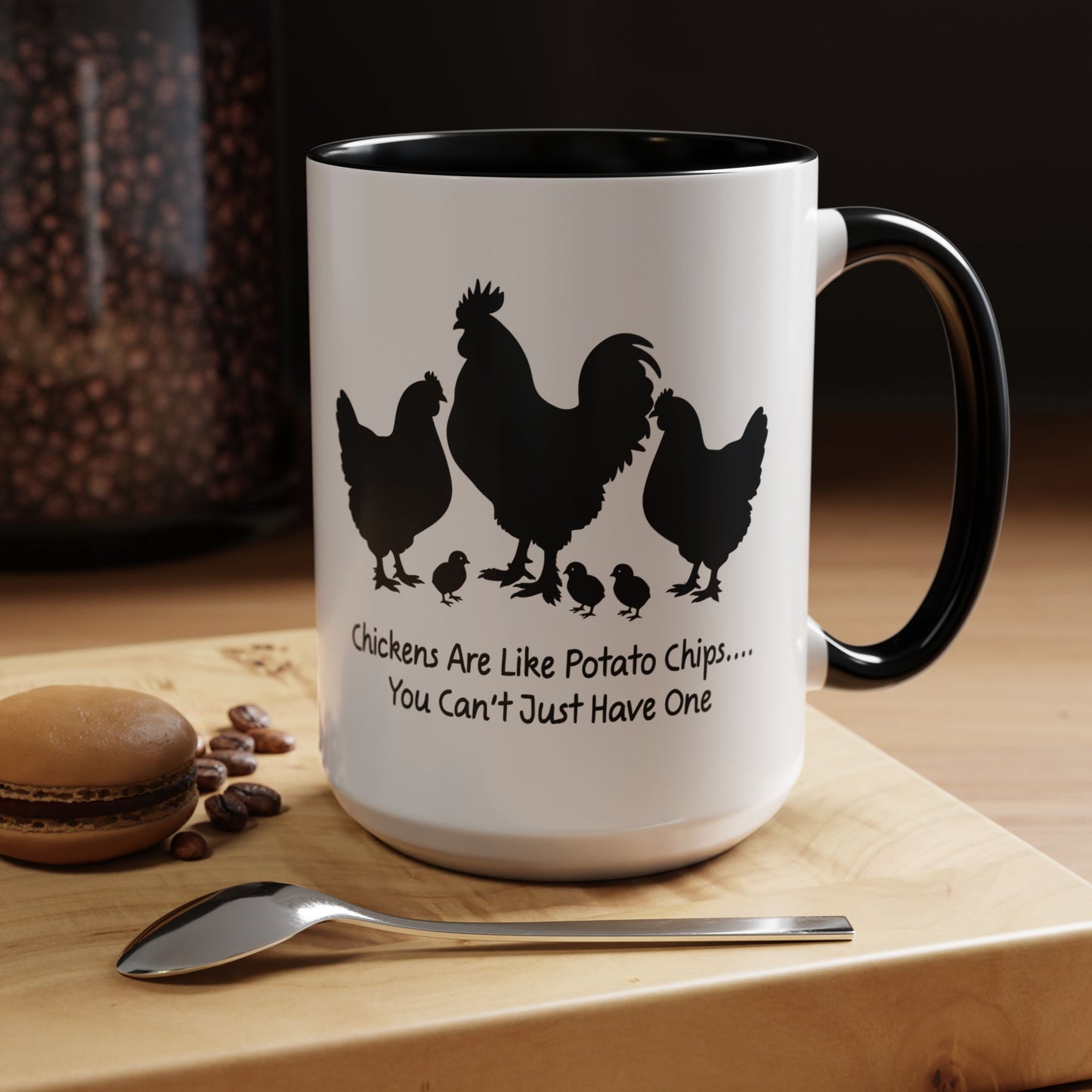 Funny Chicken Lover Coffee Mug — "Chickens Are Like Potato Chips" (11/15oz)