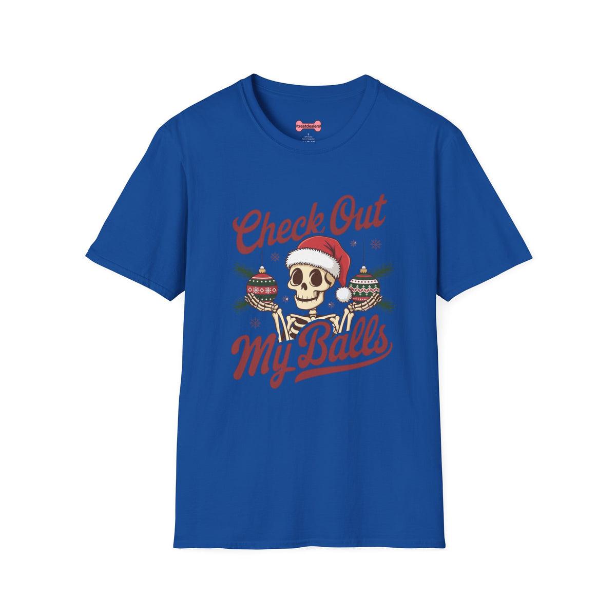 Christmas Unisex T-Shirt 'Check out my balls' Funny Holiday Shirt