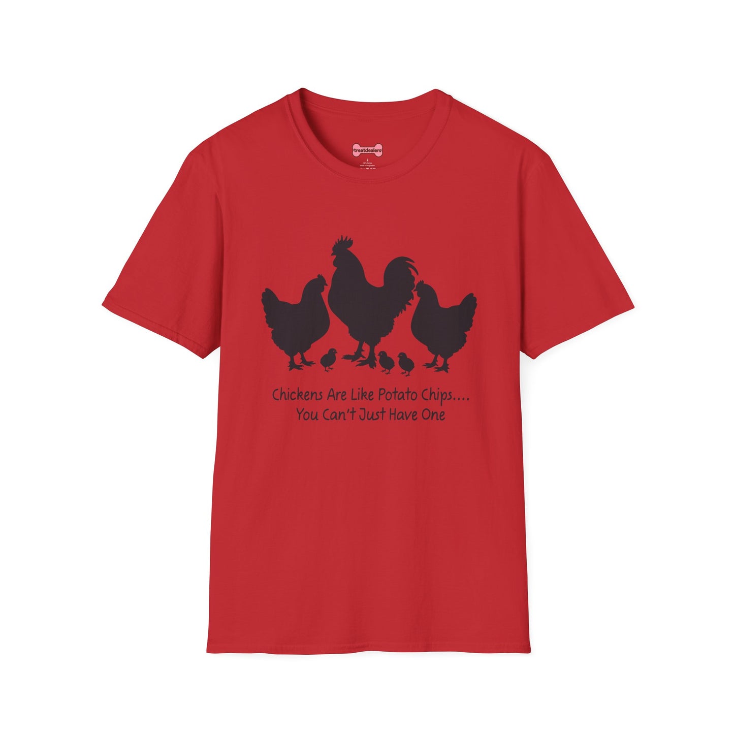Unisex T-Shirt 'Chickens are like Potato Chips' Funny Shirt Chicken Lover Tee Black